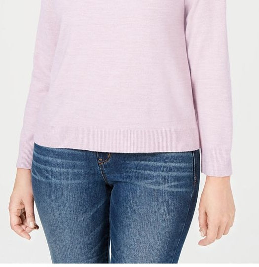 Karen Scott Suéter Feminino com Zíper nas Costas e Gola Simulada Roxo Tamanho XXG