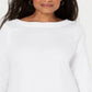 Blusa feminina Karen Scott com acabamento em renda e algodão, tamanho XS, branca