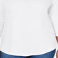 Blusa feminina Karen Scott com acabamento em renda e algodão, tamanho XS, branca