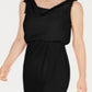 Vestido feminino Adrianna Papell Bluson com decote canoa, preto, tamanho 0