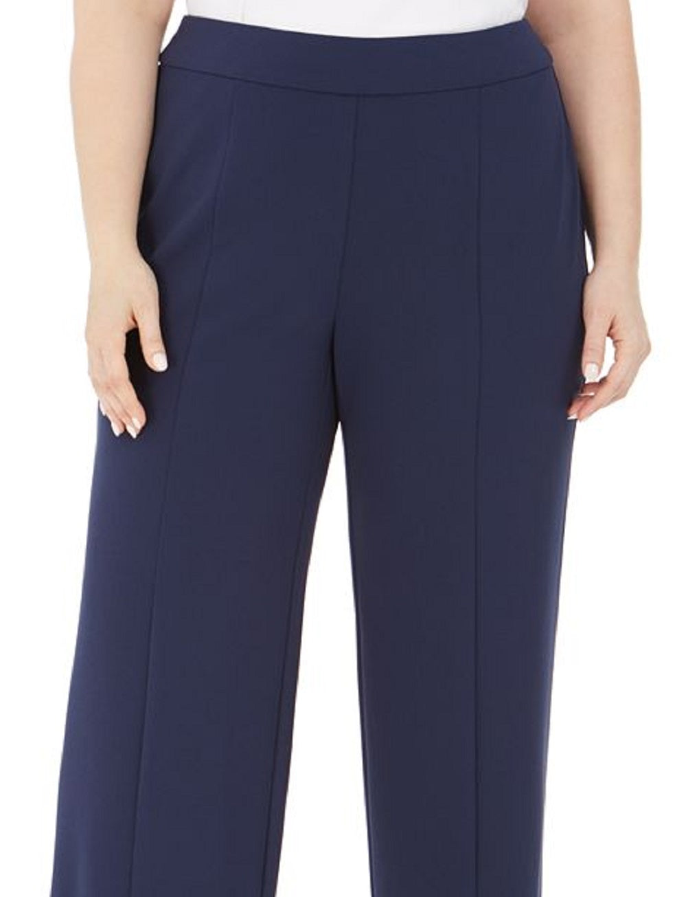 Calça de praia feminina JM Collection azul tamanho pequeno pequeno