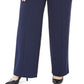 Calça de praia feminina JM Collection azul tamanho pequeno pequeno