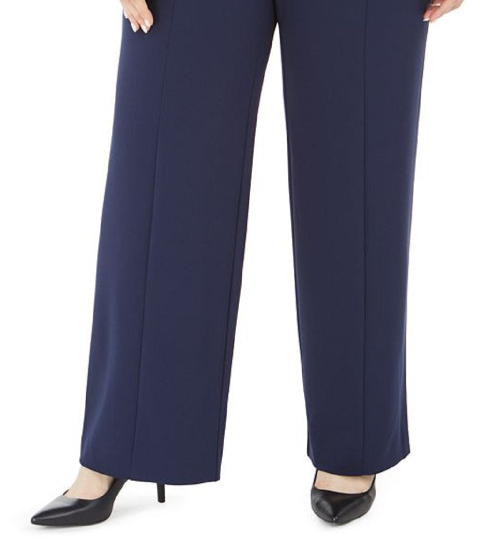 Calça de praia feminina JM Collection azul tamanho pequeno pequeno