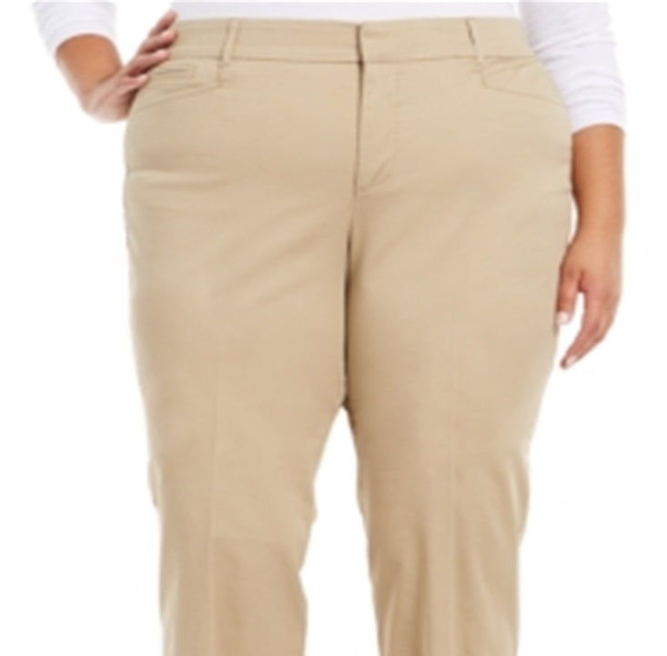 Calça jeans plus size feminina Charter Club, cintura média, marrom, tamanho 18W