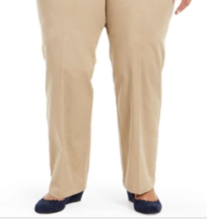 Calça jeans plus size feminina Charter Club, cintura média, marrom, tamanho 18W