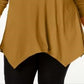 Top feminino plus size com bainha em lenço, amarelo, tamanho 1X, da coleção JM