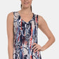 Vestido Godet sem mangas com decote em V feminino New York Collective, azul, tamanho grande