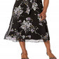 Vestido de festa feminino Ralph Lauren, sem mangas, floral, decote em V, midi, preto, tamanho 14, pequeno