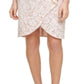 Bodycon de renda feminino Vince Camuto com mangas curtas e decote em V recortado, branco, tamanho 6