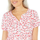 Karen Scott Top Henley Estampado Feminino Laranja Tamanho XS