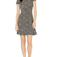 Vestido camuflado feminino Michael Kors com babados, verde, tamanho extrapequeno