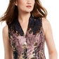 Vestido feminino Vince Camuto com corte metálico e flare, rosa, tamanho 8