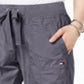 Bermuda cargo feminina Tommy Hilfiger, casual, enrolada, conversível, cinza, tamanho médio