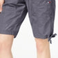 Bermuda cargo feminina Tommy Hilfiger, casual, enrolada, conversível, cinza, tamanho médio