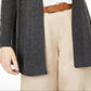 Cardigan feminino de cashmere Nicki com frente aberta, tamanho pequeno XL, cinza, Charter Club