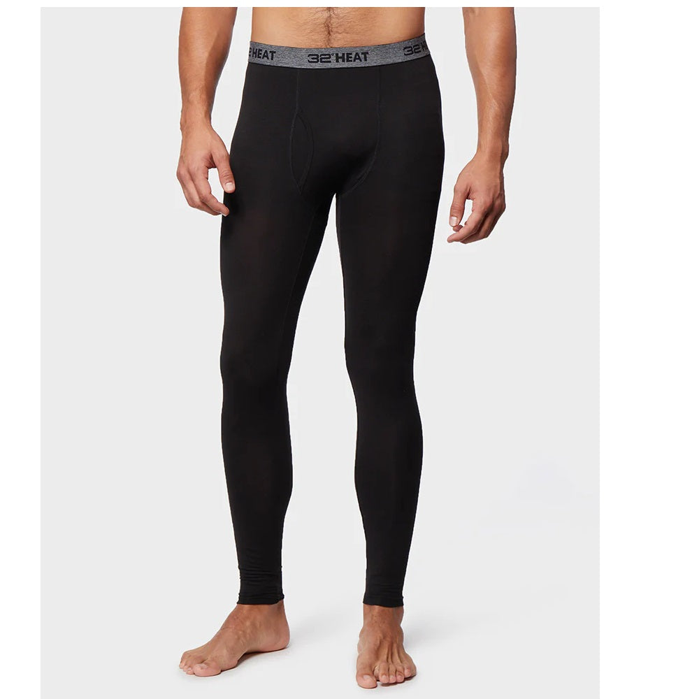 Leggings de camada de base masculina 32 Degrees, pretas, tamanho médio