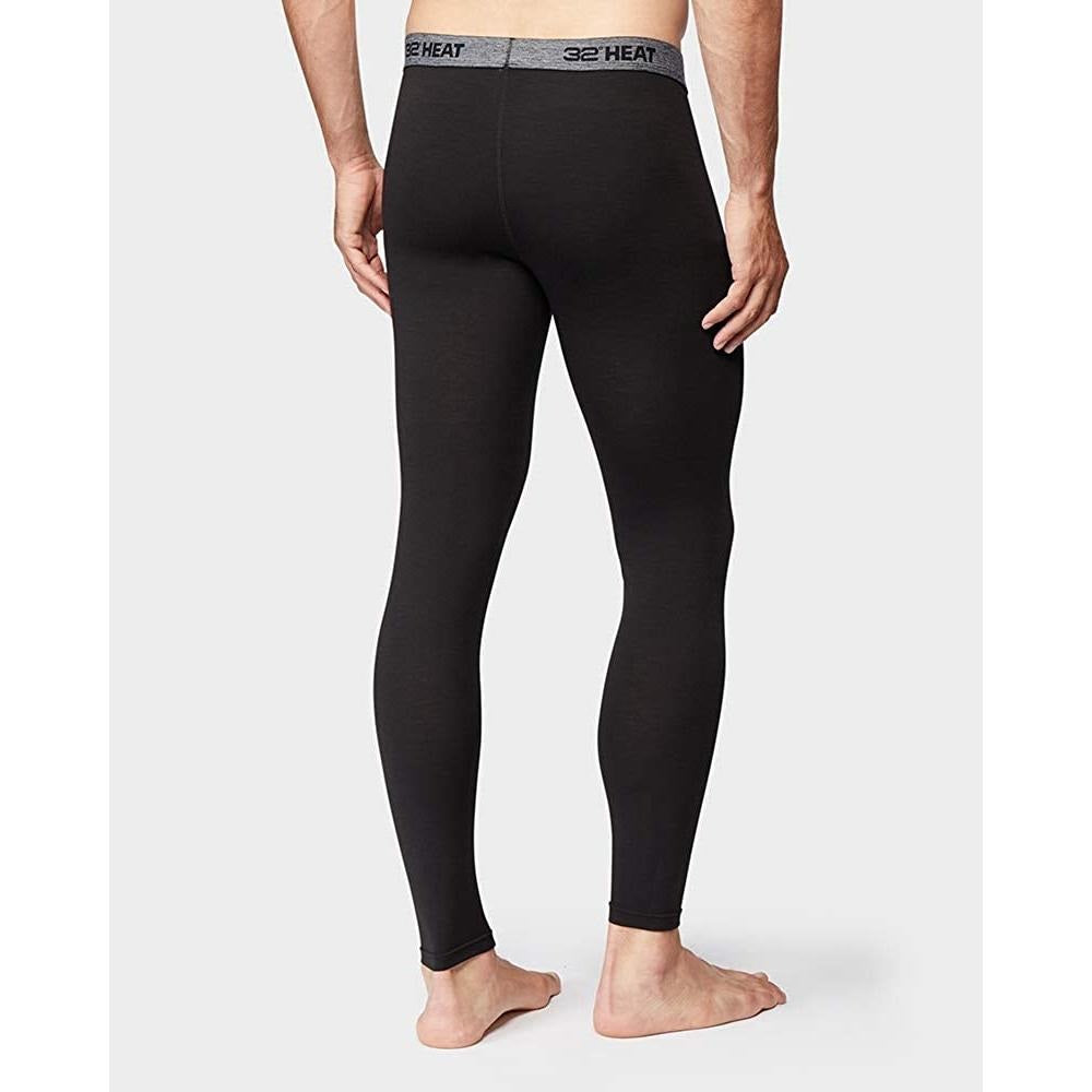 Leggings de camada de base masculina 32 Degrees, pretas, tamanho médio