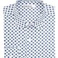 Camisa social masculina Bar III com estampa de bolinhas e gola slim fit, branca, tamanho L-16,5x34-35