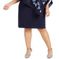 Vestido de coquetel feminino R &amp; M Richards, sem mangas, com decote em joia, comprimento até o joelho, azul, tamanho 14W
