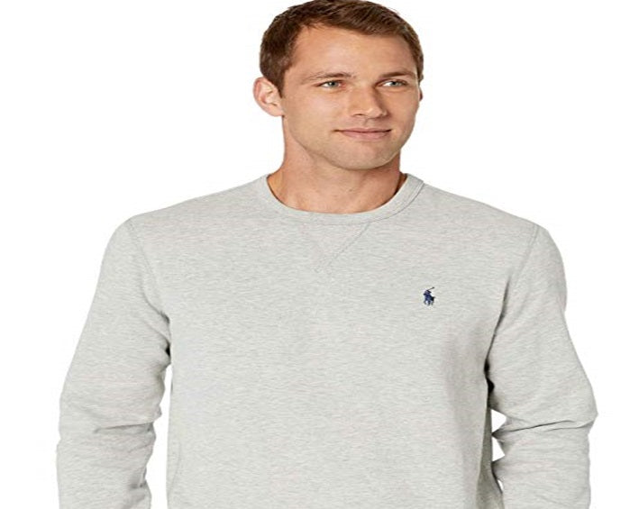 Polo Ralph Lauren Moletom Masculino de Lã com Gola Redonda Cinza Tamanho P