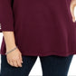 Karen Scott Suéter Feminino Plus com Canelado e Gola Alta de Algodão Vermelho Tamanho 1X
