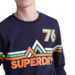 Moletom Superdry Downhill Racer Graphic Masculino Azul Tamanho Médio