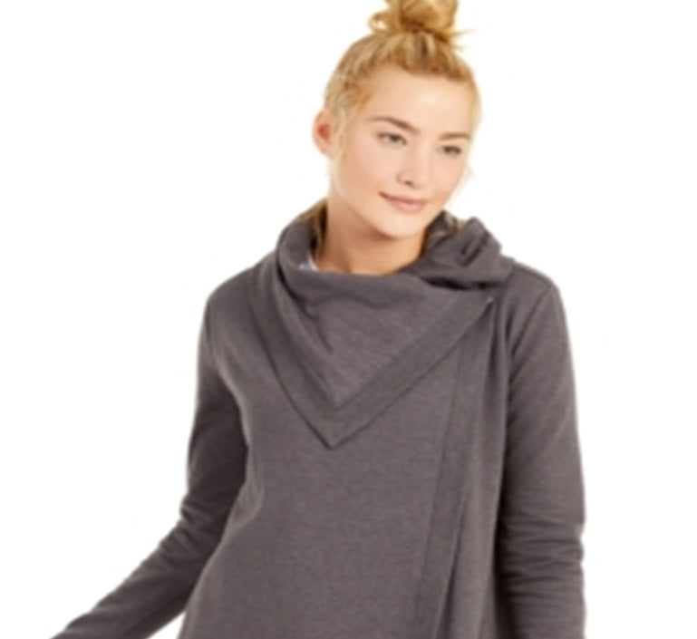 Ideologia Cardigan Feminino Manga Longa Aberto Cinza Tamanho P