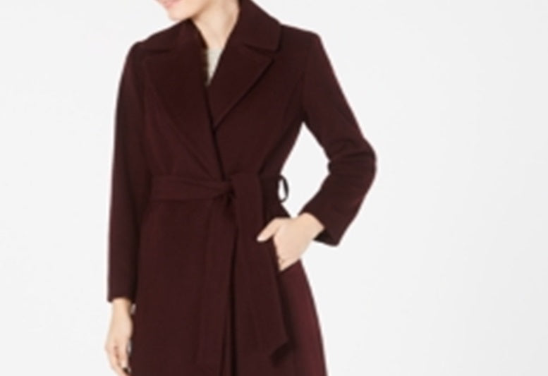 Casaco longo feminino Forecaster de lã mista, vermelho, tamanho 18