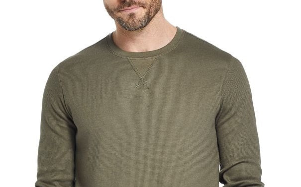 Camiseta masculina vintage de manga comprida mesclada à prova de intempéries, verde, tamanho pequeno