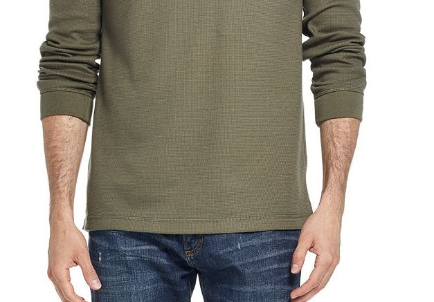 Camiseta masculina vintage de manga comprida mesclada à prova de intempéries, verde, tamanho pequeno