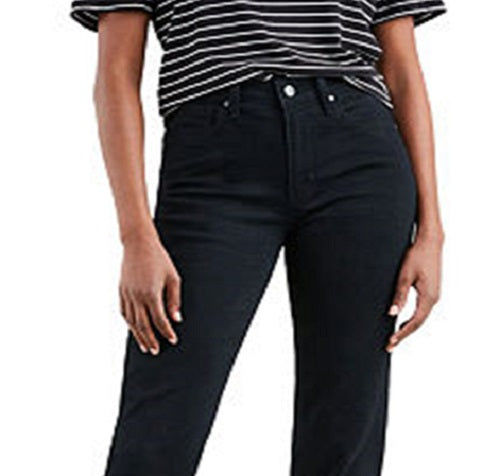 Calça jeans Levi's 724 reta feminina, preta, tamanho 29