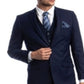 Terno masculino Azzuro Slim Fit com lapela entalhada, azul, tamanho 52R/46