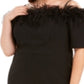 Vestido de festa Calvin Klein feminino com alças finas e bainha preta, tamanho 24W