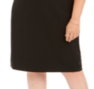 Vestido de festa Calvin Klein feminino com alças finas e bainha preta, tamanho 24W