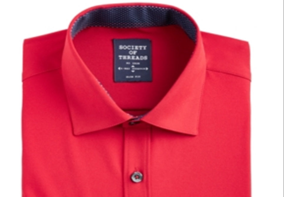 Camisa social masculina Society of Threads vermelha tamanho médio