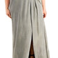 Vestido metálico com sobrepeliz plus size da Morgan &amp; Company para mulheres, amarelo, tamanho 22W