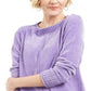 Suéter chenille feminino Style &amp; Co roxo tamanho pequeno GG