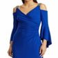 Vestido de festa longo com alças finas e comprimento flare Ralph Lauren feminino, azul, tamanho 4