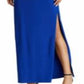 Vestido de festa longo com alças finas e comprimento flare Ralph Lauren feminino, azul, tamanho 4