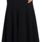 Vestido formal longo sereia com decote em V e zíper com glitter e manga curta R&amp;M Richards feminino, tamanho 16, preto