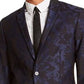Blazer masculino grande e alto com jacquard elástico e floral, azul, tamanho 4XLT, da INC International Concepts