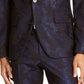 Blazer masculino grande e alto com jacquard elástico e floral, azul, tamanho 4XLT, da INC International Concepts