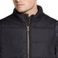 Colete masculino vintage à prova de intempéries com zíper frontal, preto, tamanho XXX-G