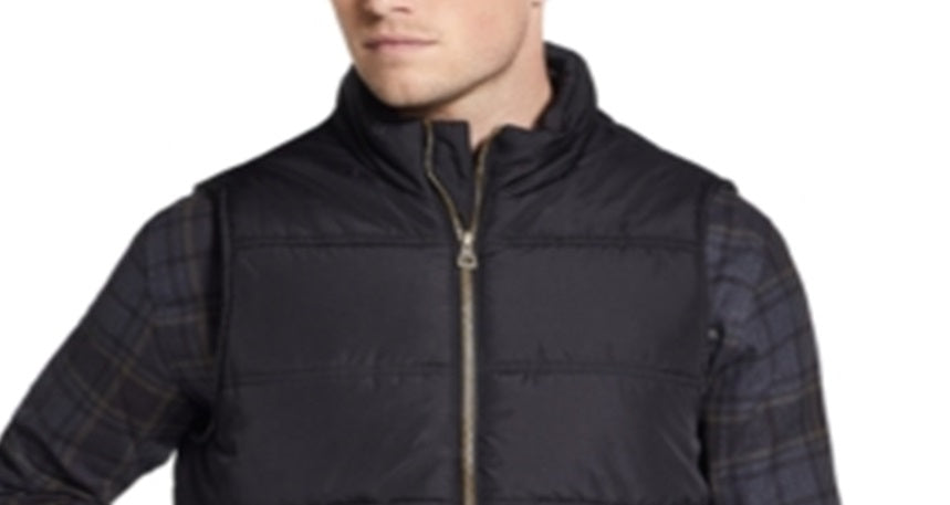 Colete masculino vintage à prova de intempéries com zíper frontal, preto, tamanho XXX-G
