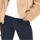 Jaqueta de motociclista feminina Levi's Sherpa com bolso e zíper, marrom, tamanho extragrande