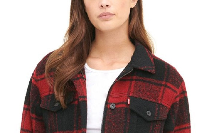 Jaqueta Trucker Clássica Feminina Levi's Wool Blend Vermelha Tamanho Médio