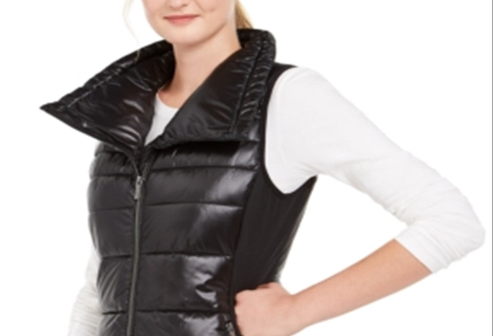 Calvin Klein Colete Feminino Gola Alta Acolchoado Preto Tamanho P