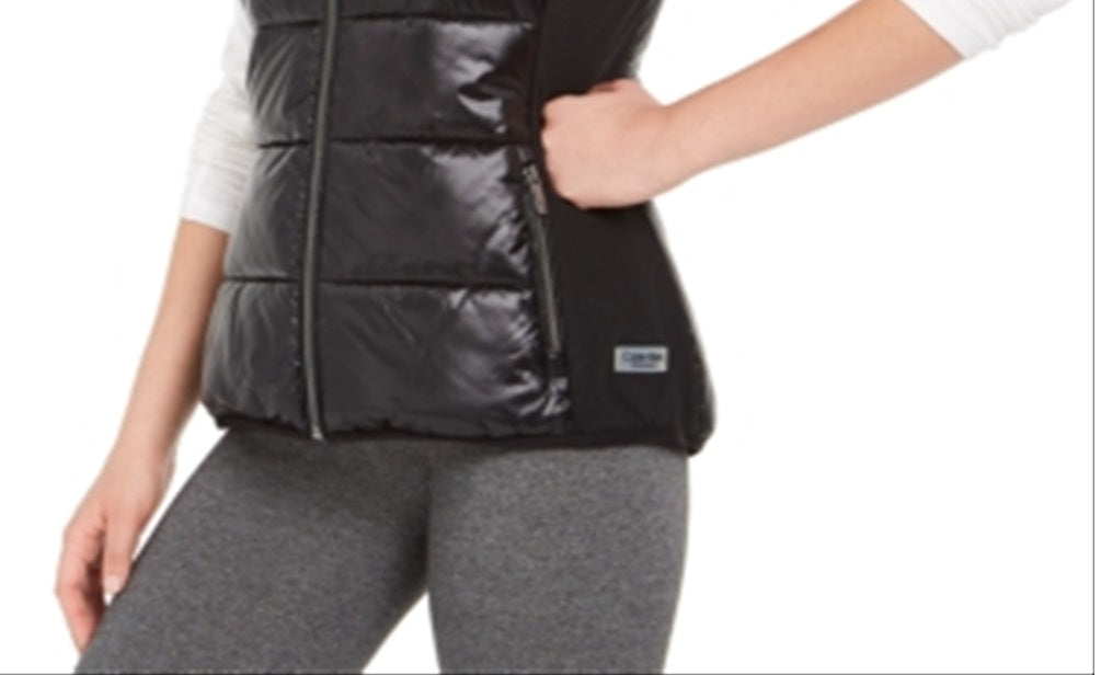 Calvin Klein Colete Feminino Gola Alta Acolchoado Preto Tamanho P