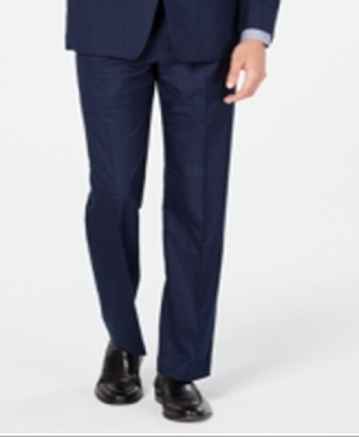 Terno xadrez masculino Marc New York Modern Fit azul tamanho 43