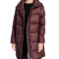 Casaco feminino Eileen Fisher com decote em V e mangas curtas, marrom, tamanho pequeno e grande